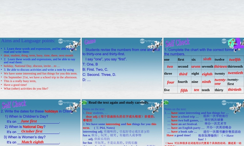 6【名师课件】Unit 8 When is your birthday period 4 Section B 1a–2b课件.ppt