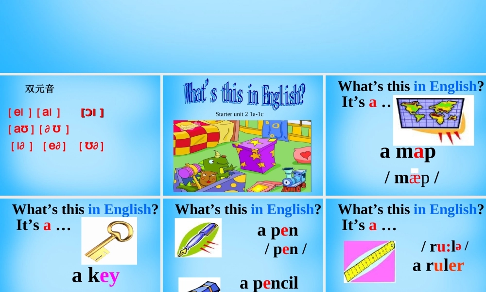 7【名师课件】Starters Unit 2 What’s this in English课件1.ppt