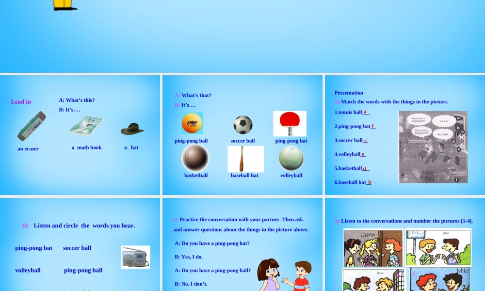 7【名师课件】Unit 5 Do you have a soccer ball Section A课件3.ppt