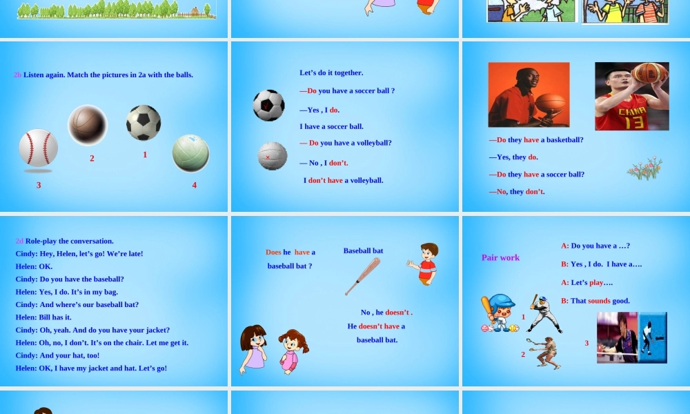 7【名师课件】Unit 5 Do you have a soccer ball Section A课件3.ppt