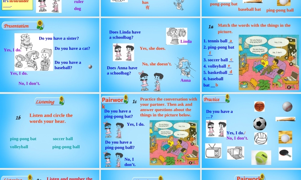 7【名师课件】Unit 5 Do you have a soccer ball Section A课件1.ppt