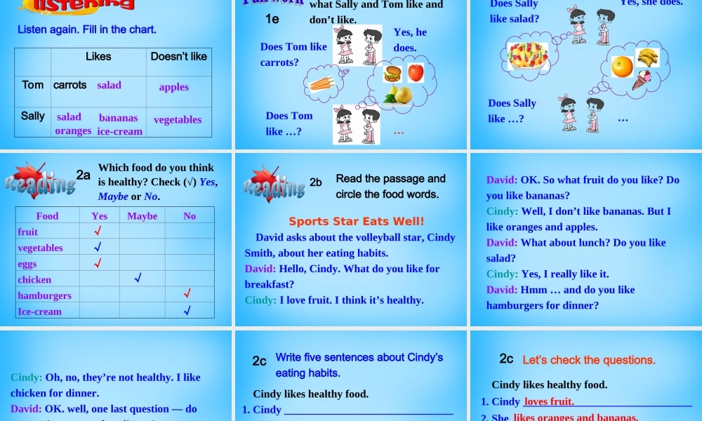 7【名师课件】Unit 6 Do you like bananas Section B课件1.ppt