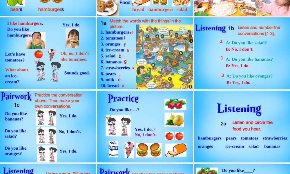 7【名师课件】Unit 6 Do you like bananas Section A课件1.ppt