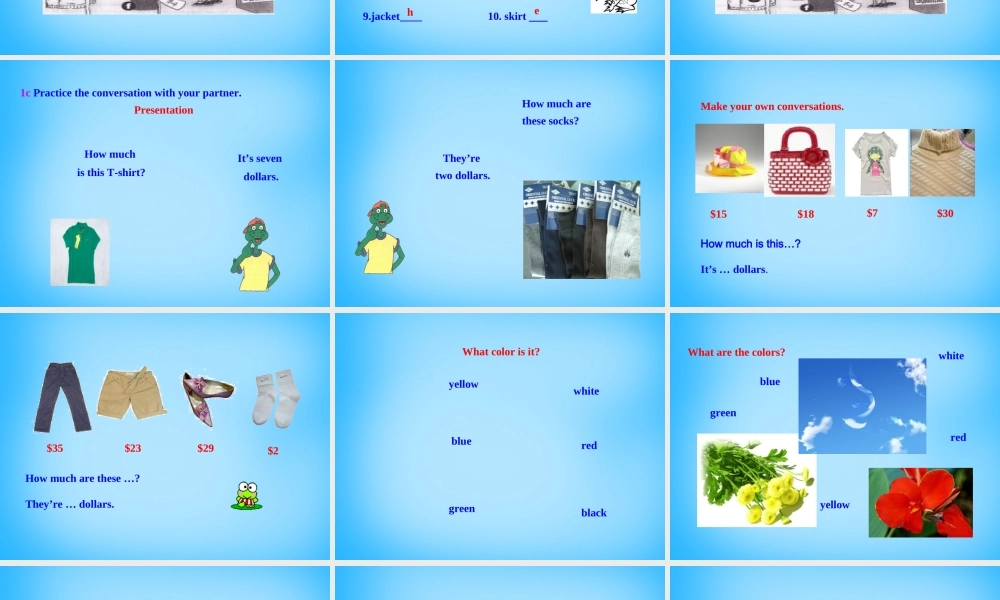 7【名师课件】Unit 7 How much are these socks Section A课件3.ppt