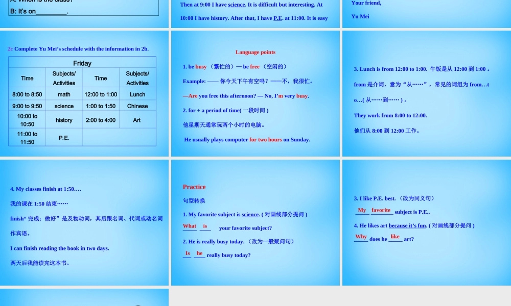 7【名师课件】Unit 9 My favorite subject is science Section B课件3.ppt