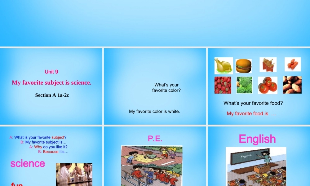 7【名师课件】Unit 9 My favorite subject is science Section A课件1.ppt