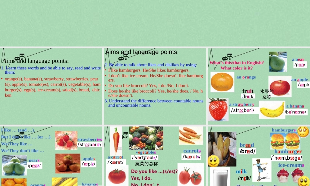 8【名师课件】《Unit 6 Do you like bananas》课件1.ppt
