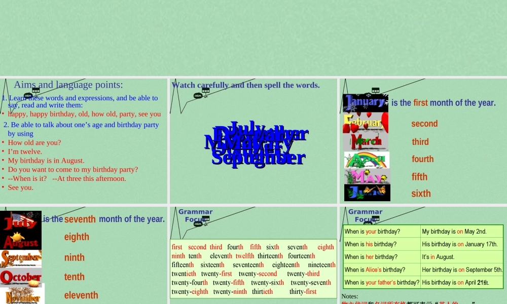 8【名师课件】《Unit 8 When is your birthday》课件2.ppt