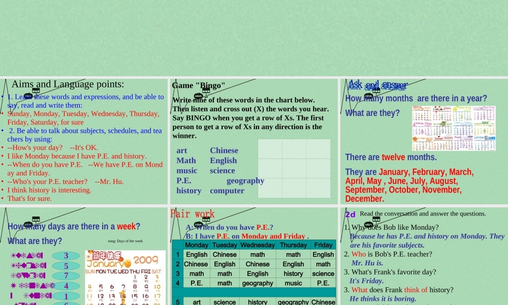 8【名师课件】《Unit 9 My favorite subject is science》课件2.ppt