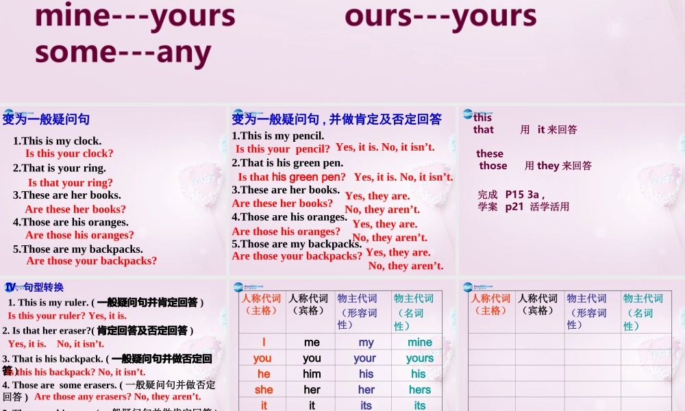 9【名师课件】Unit 3 Is this your pencil课件（1）（新版）人教新目标版.ppt