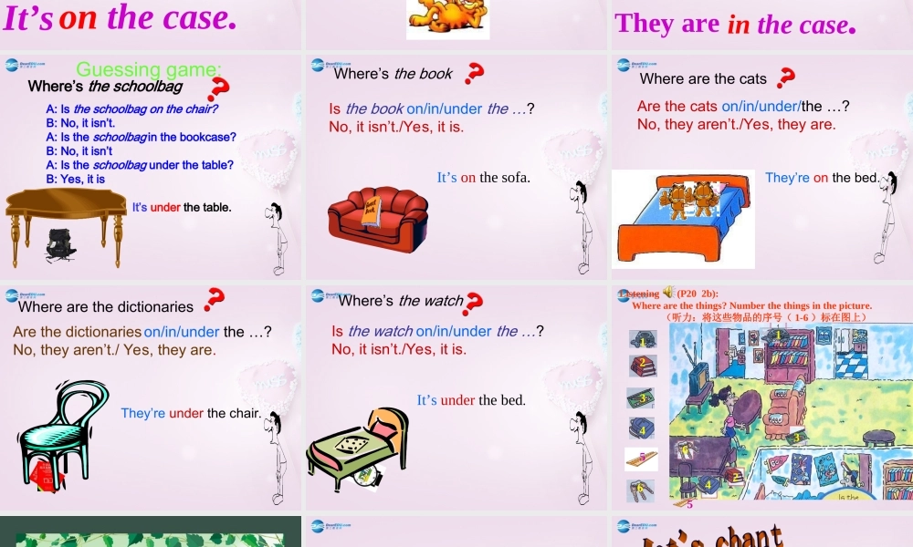 9【名师课件】Unit 4 Where is my schoolbag Period 1课件.ppt