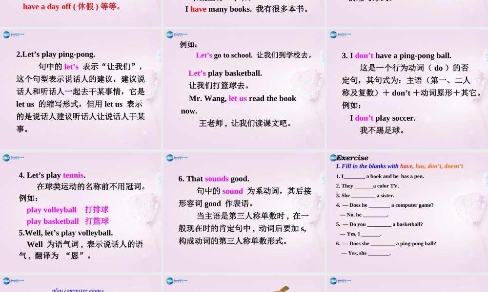 9【名师课件】Unit 5 Do have a soccer ball Explanation课件.ppt