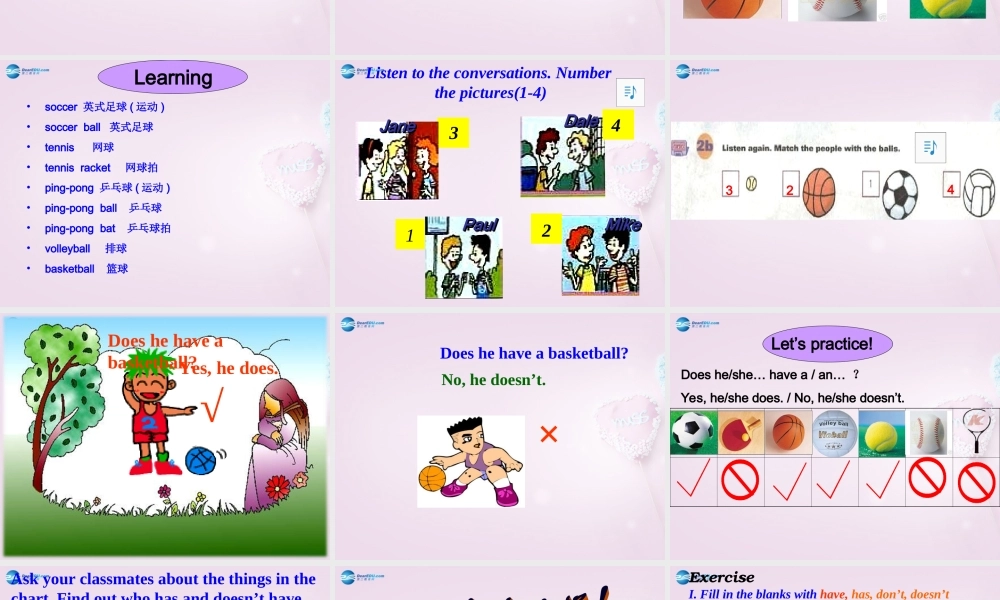 9【名师课件】Unit 5 Do have a soccer ball（第1-2课时）课件.ppt