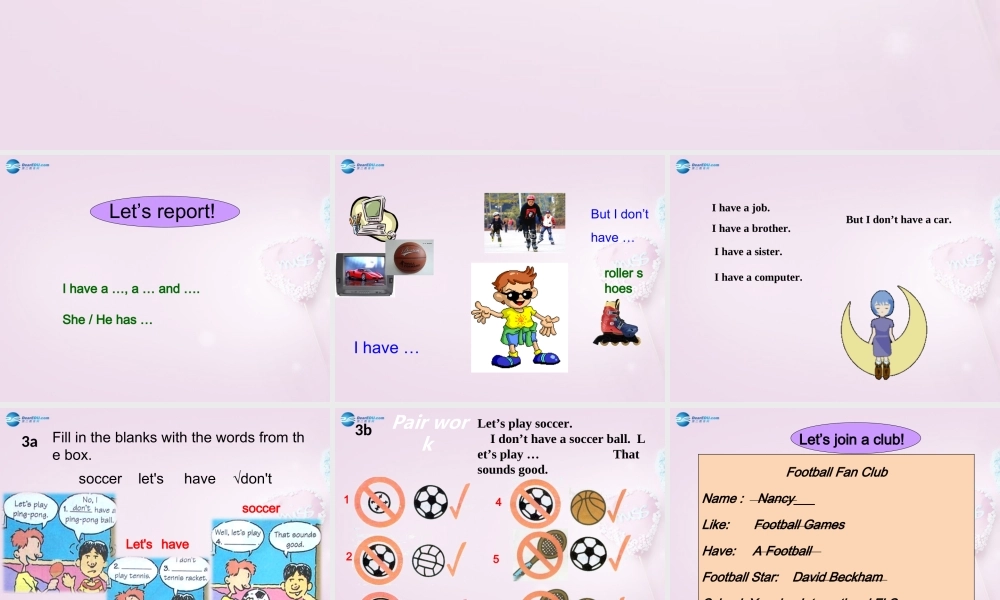 9【名师课件】Unit 5 Do have a soccer ball（第2课时）课件.ppt