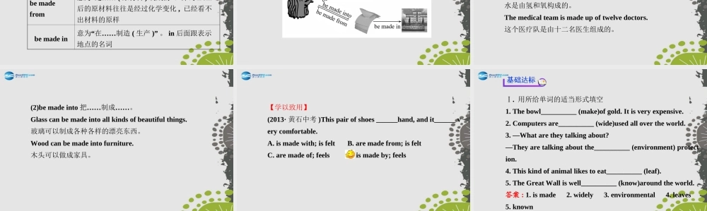 【世纪金榜】九年级英语全册 Unit 5 What are the shirts made of？Section A（1a—2d）课件.ppt