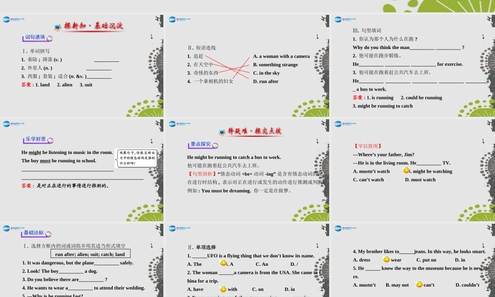 【世纪金榜】九年级英语全册 Unit 8 It must belong to Carla Section B（1a—1d）课件.ppt