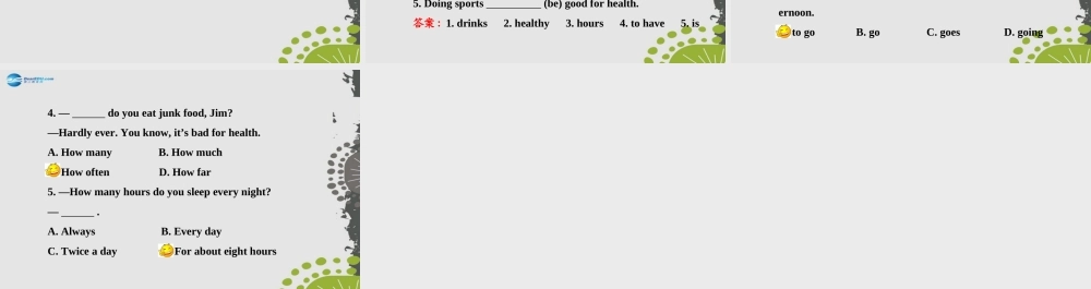 【世纪金榜】八年级英语上册 Unit 2 How often do you exercise？Section B（1a—1e）课件.ppt