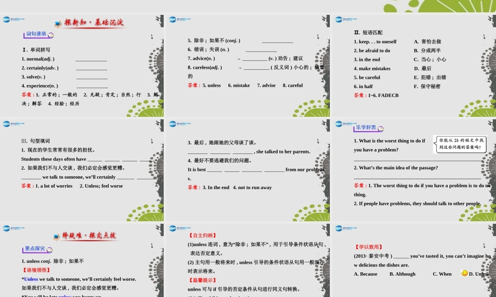 【世纪金榜】八年级英语上册 Unit 10 If you go to the partyyou’ll have a great time！Section B2课件.ppt