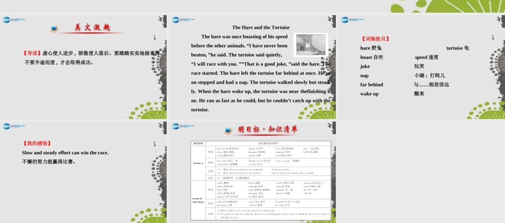 【世纪金榜】八年级英语上册 Unit 2 How often do you exercise？课件.ppt