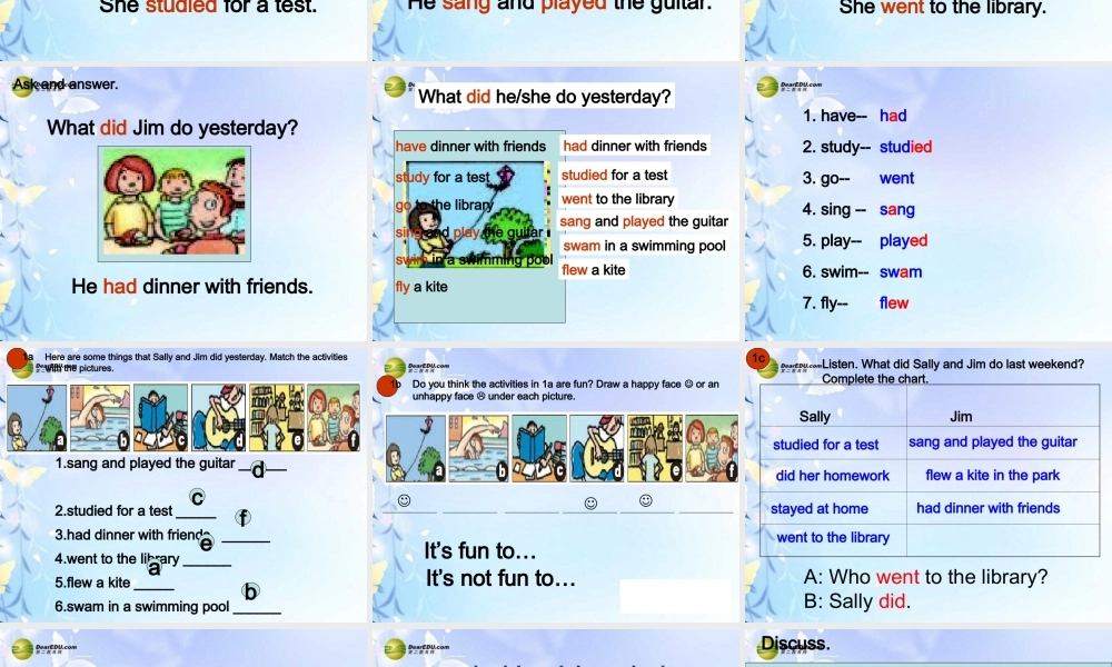 【吉林】 《Unit 12 What did you do last weekend》Section B课件.ppt