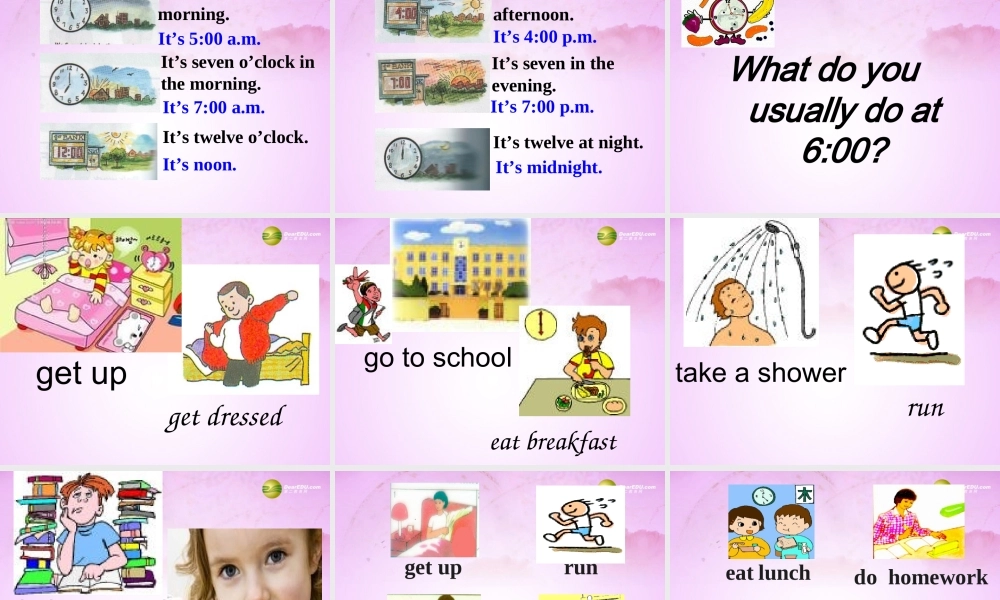 【吉林】 《Unit 2 What time do you go to school》Section A课件.ppt