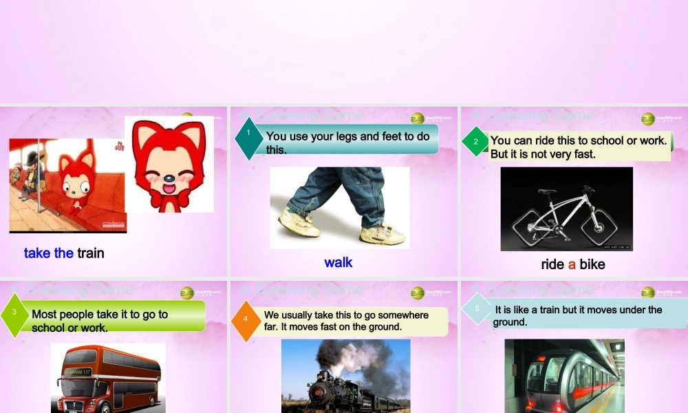 【吉林】 《Unit 3 How do you get to school》Section A Period 1课件.ppt