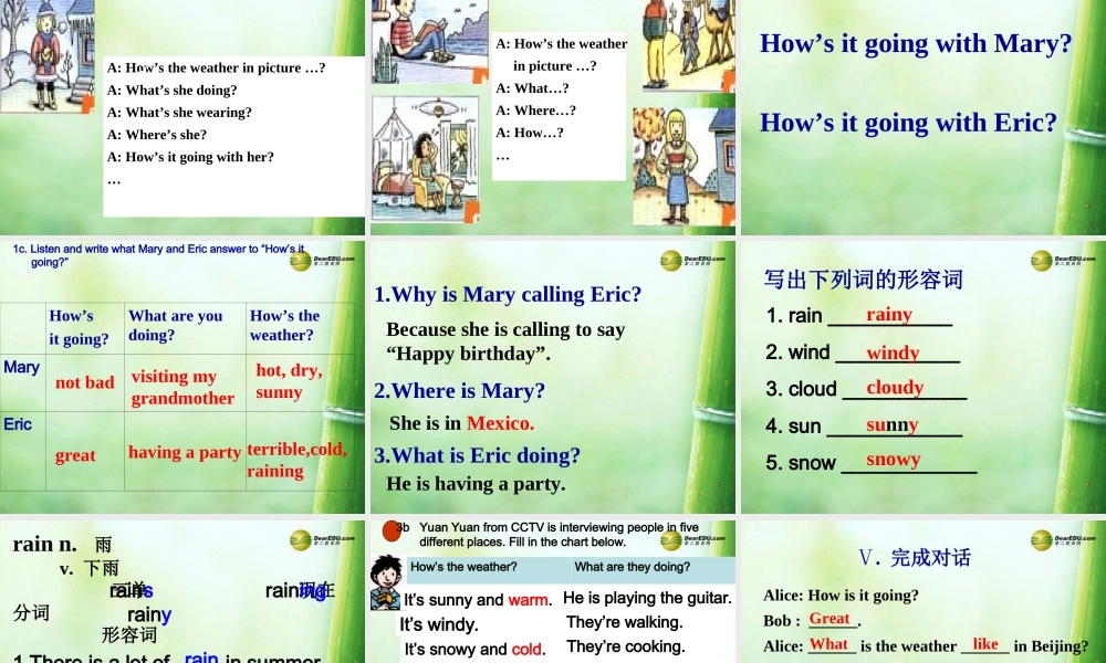 【吉林】 《Unit 7 It's raining!》Section B课件（1）.ppt