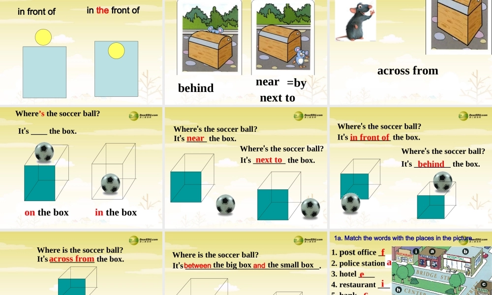 【吉林】 《Unit 8 Is there a post office near here》Section A课件.ppt