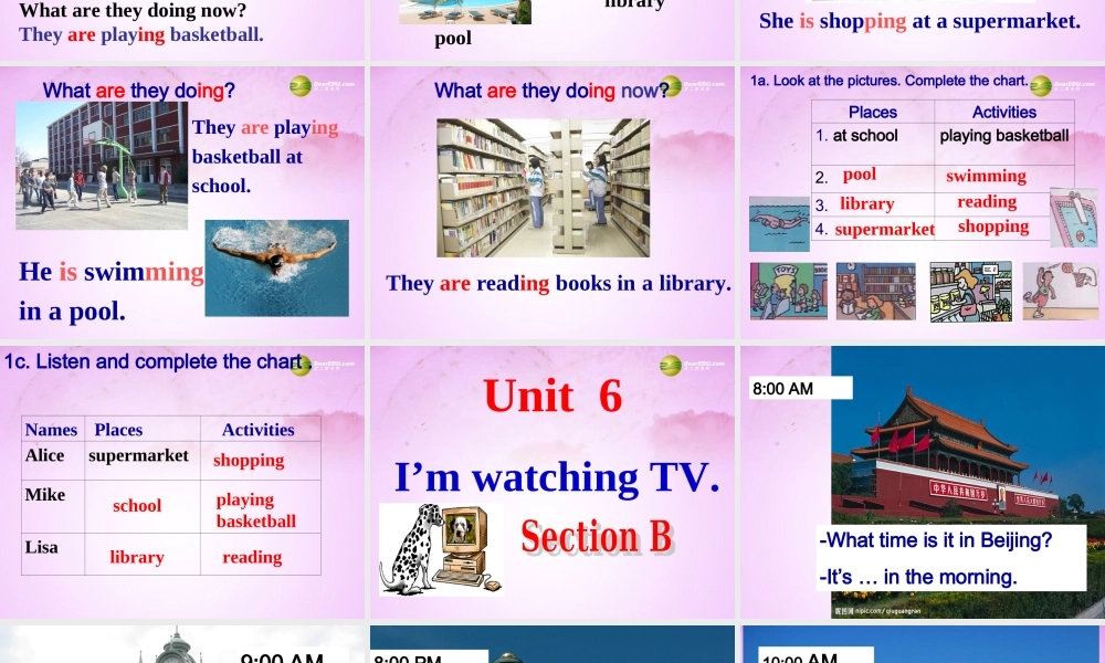 【吉林】 《Unit 6 I’m watching TV》Section B课件.ppt