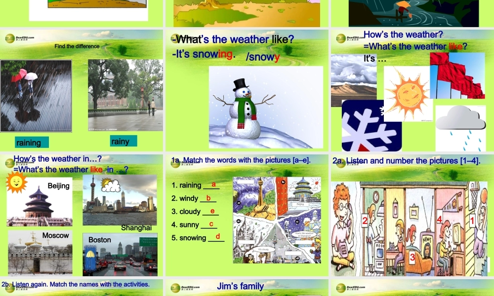 【吉林】 《Unit 7 It's raining!》Section A课件.ppt