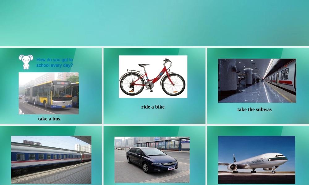 【名师精品】1 Unit 3 How do you get to school Section A 课件.ppt