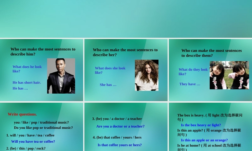 【名师精品】1 Unit 9 What does he look like Section A(3a-3c)课件.ppt