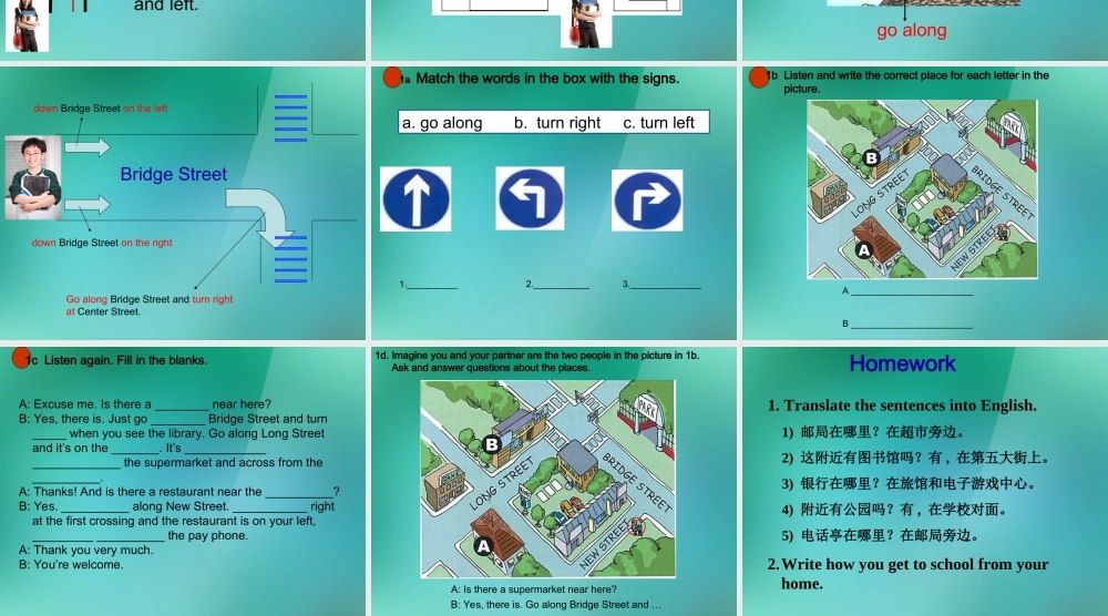 【名师精品】1 Unit 8 Is there a post office near here Section B 1a-1d 课件.ppt