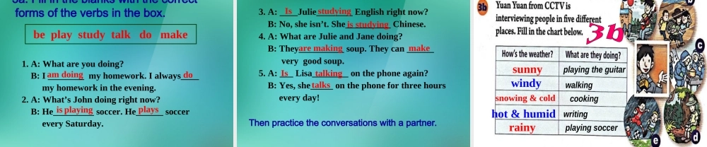 【名师精品】1 Unit 7 It's raining Section A 2d-3b课件.ppt