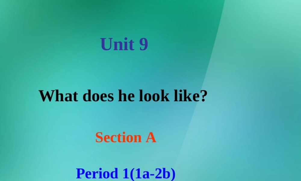 【名师精品】1 Unit 9 What does he look like Section A(1a-2b)课件.ppt