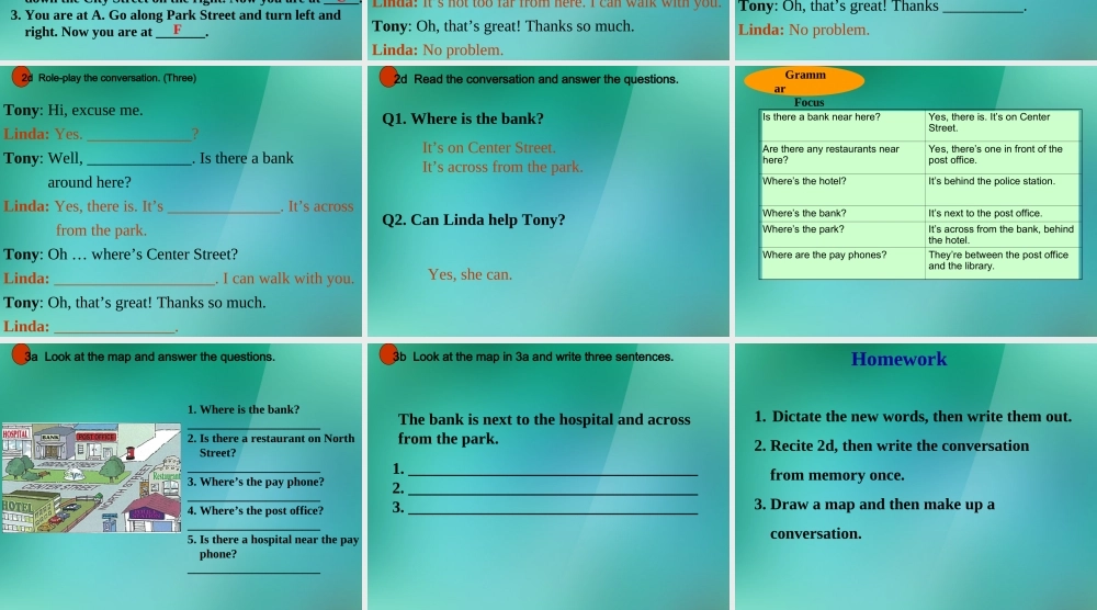 【名师精品】1 Unit 8 Is there a post office near here Section A 2d-3c 课件.ppt