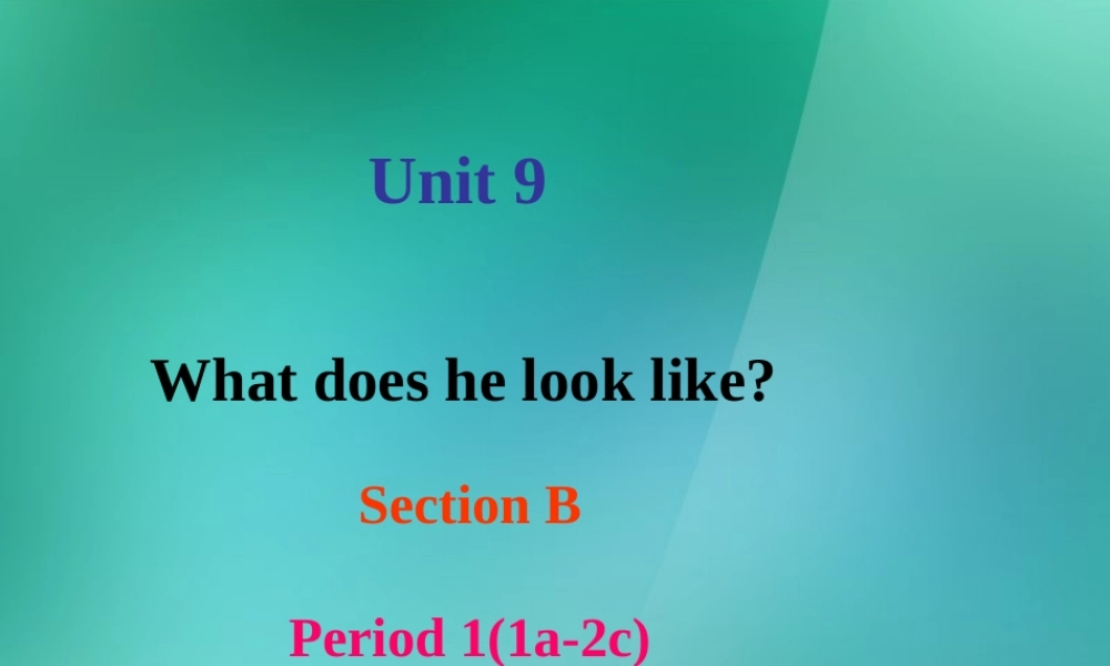【名师精品】1 Unit 9 What does he look like Section B(1a-2c)课件.ppt