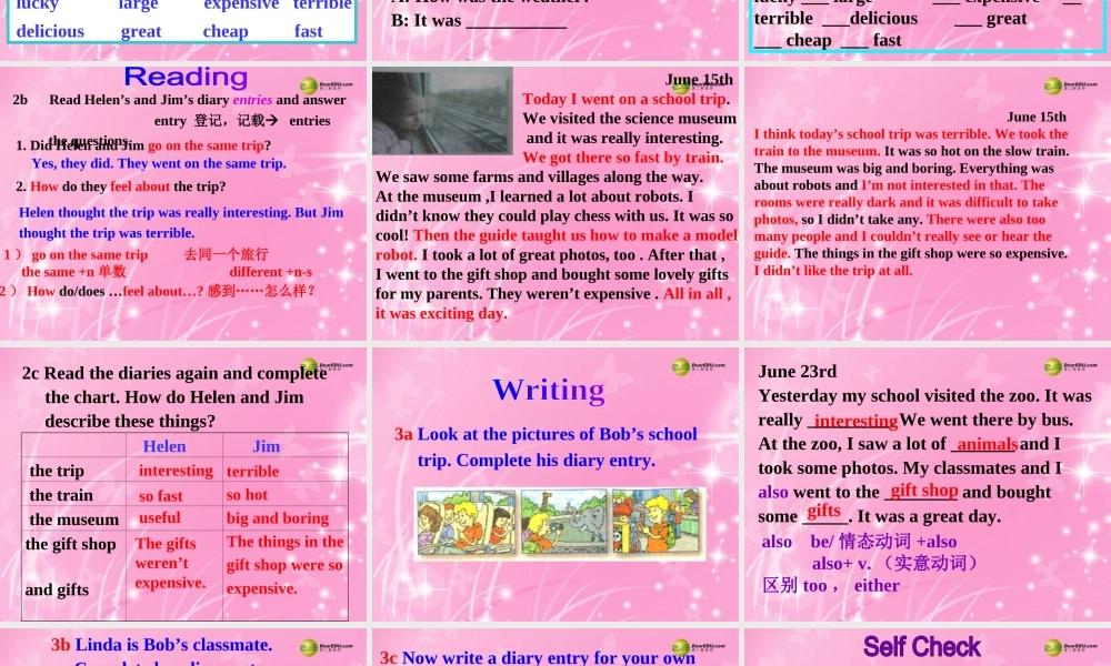 【名师精品】2 unit 11 How was your school trip Section B课件.ppt