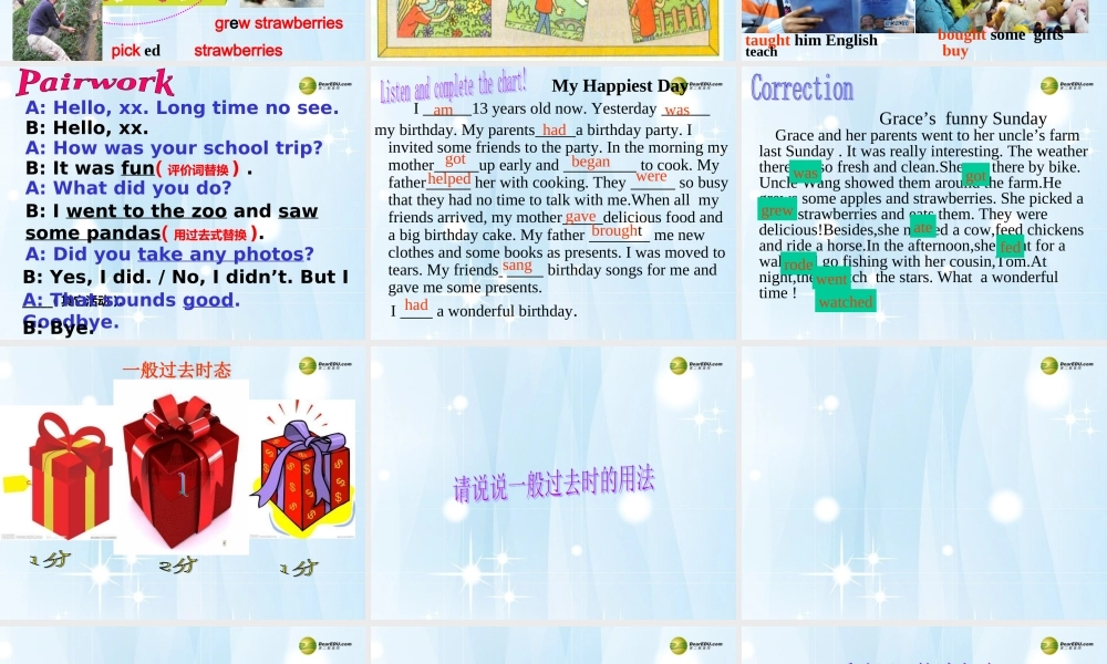 【名师精品】2 unit 11 How was your school trip？Revision课件.ppt