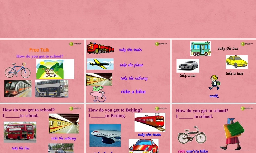 【名师精品】2 unit 3 How do you get to school课件.ppt