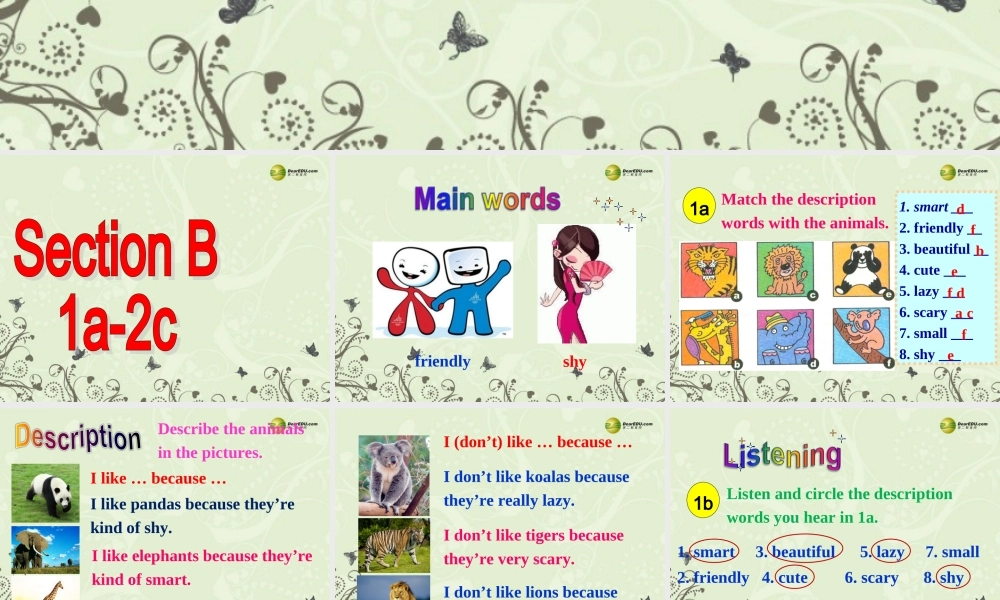 【名师精品】2 unit 5 Why do you like pandas？Section B(1a-2c)课件.ppt