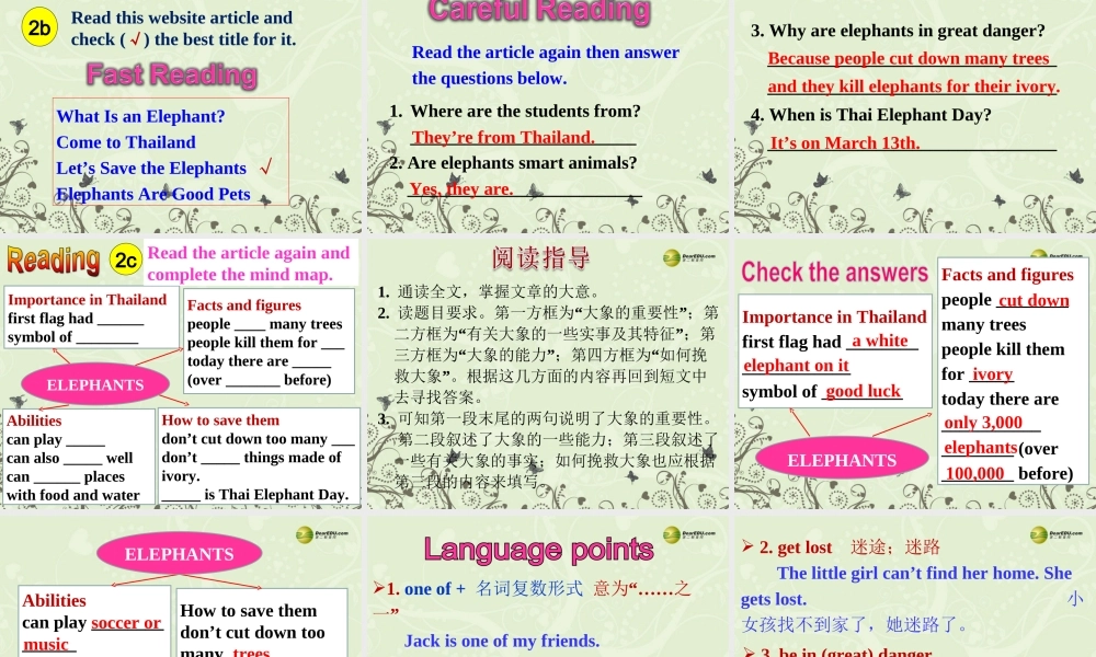 【名师精品】2 unit 5 Why do you like pandas？Section B(1a-2c)课件.ppt