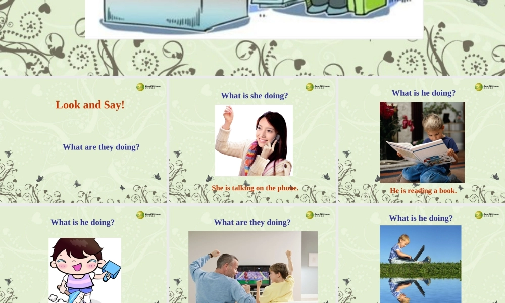 【名师精品】2 unit 6 I'm watching TV Period 1课件.ppt