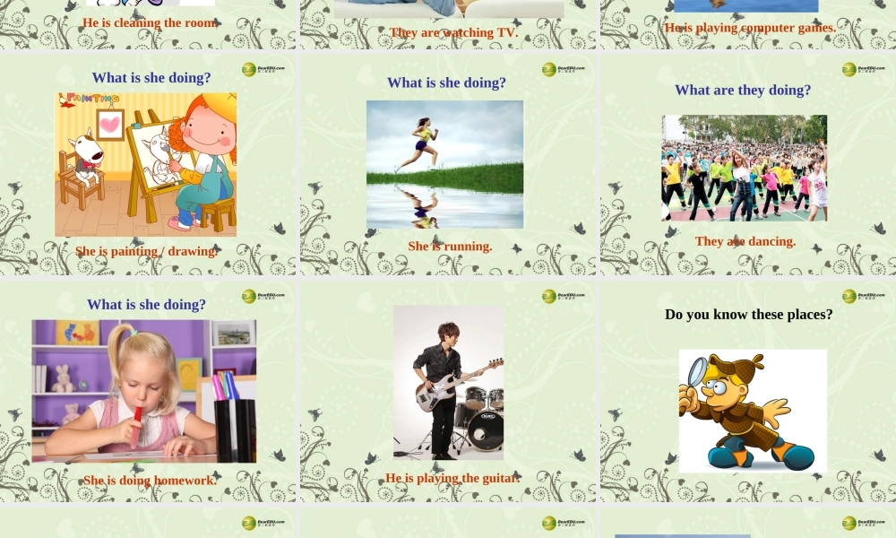 【名师精品】2 unit 6 I'm watching TV Period 1课件.ppt