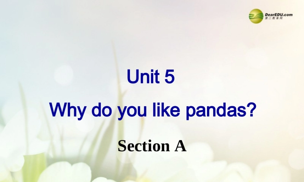 【名师精品】2 unit 5 Why do you like pandas？Section A课件.ppt