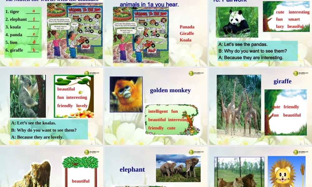 【名师精品】2 unit 5 Why do you like pandas？Section A课件.ppt