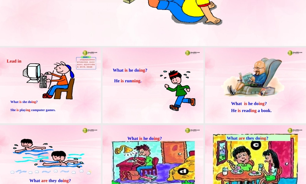 【名师精品】2 unit 6 I'm watching TV Section A课件.ppt