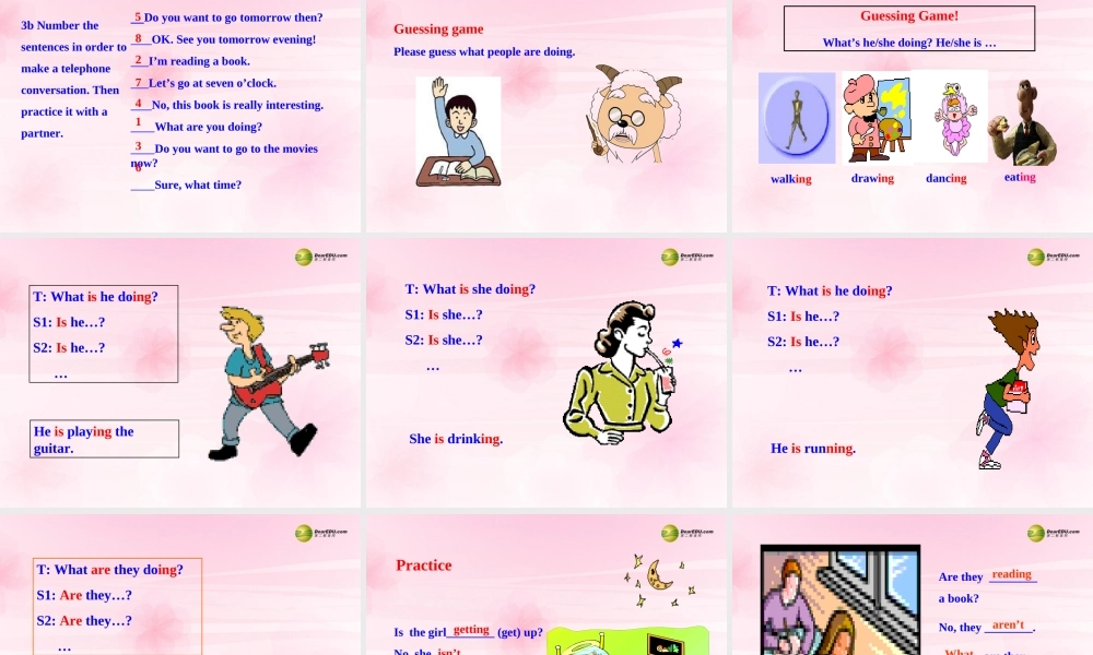 【名师精品】2 unit 6 I'm watching TV Section A课件.ppt