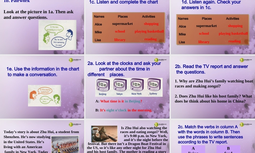 【名师精品】2 unit 6 I'm watching TV SectionB课件.ppt