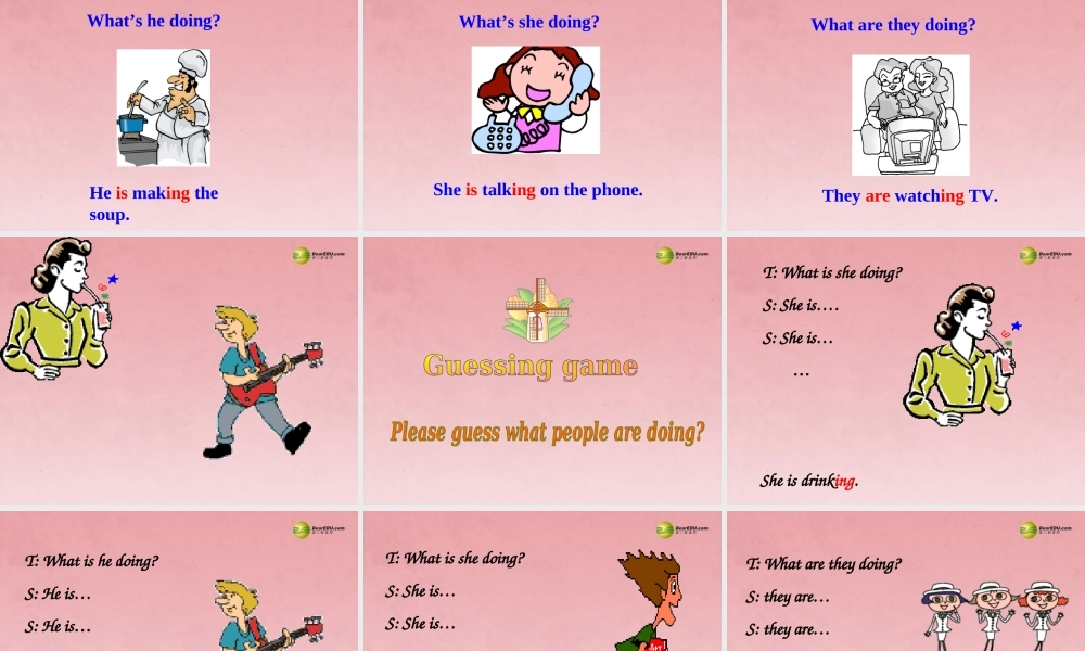 【名师精品】2 unit 6 I‘m watching TV Section A(1a-1c)课件.ppt